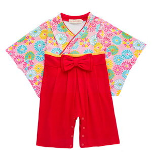 送料無料 袴風ロンパース 袴風カバーオール ロンパース カバーオール 子供服 ベビー服 女の子 男の子 長袖 スナップボタン 和服風 和服 着物 袴 はかま 初節句 お食い初め お宮参り 節句 ひ