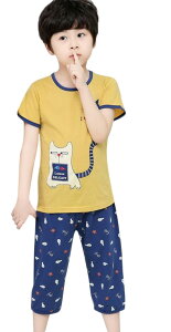 送料無料 子供用パジャマ パジャマ ルームウェア セットアップ 上下セット 2点セット 子供服 子供 キッズ 男の子 女の子 寝巻き 七分袖 五分袖 七分丈 Tシャツ カットソー パンツ ズボン ラウ