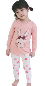 送料無料 パジャマ ルームウエア キッズ ベビー ジュニア 男の子 女の子 長袖 長ズボン ロングパンツ 部屋着 セットアップ 子供用 カットソー クルーネック イラスト トップス ボトムス かわ