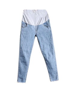 送料無料 マタニティパンツ ジーパン デニム ロングパンツ ジーンズ レディース 女性 婦人服 妊婦 ボトムス 長ズボン 9分丈 ポケット付き スキニー スリム 大きいサイズ ゆったり ラフ スト