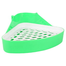 送料無料 ウサギ用トイレ 小動物 ラビット フェレット ペット用品 三角 扇形 コーナー取り付け すのこ付き 固定式 コーナートイレ 排泄場所 ペットグッズ 取り付け簡単 フック 着脱簡単