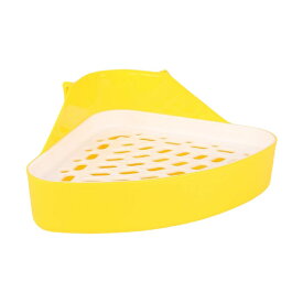 送料無料 ウサギ用トイレ 小動物 ラビット フェレット ペット用品 三角 扇形 コーナー取り付け すのこ付き 固定式 コーナートイレ 排泄場所 ペットグッズ 取り付け簡単 フック 着脱簡単