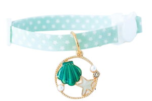 送料無料 猫用首輪 カラー ペット用品 ねこ ネコ チョーカー かわいい チャーム付き 鈴 ハート フラワー 貝殻 セーフティバックル 安全バックル