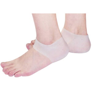 送料無料 かかとサポーター シリコン 2個セット 一足用 両足 男女兼用 踵サポート フットケア 保護カバー フリーサイズ クッション ベージュ 半透明 足の裏 保湿 乾燥対策 女性 男性