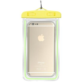 送料無料 スマホ用防水ケース スマートフォン用 防水バッグ 防水ポーチ 6インチ用 クリア 透明 蓄光 夜光 光る シンプル 海水浴 プール マリンスポーツ アウトドア