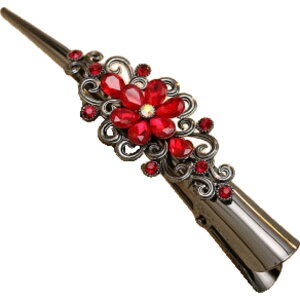 送料無料 ヘアクリップ くちばしクリップ レディース 女性 ヘアアクセサリー 髪留め 髪飾り フラワー お花 ラインストーン レトロ ヴィンテージ風 まとめ髪 ヘアアレンジ おしゃれ かわいい