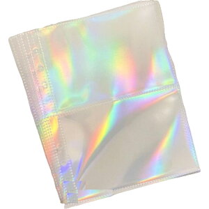 送料無料 クリアポケット 10枚セット ファイル ケース アルバム A5 6穴 トレカ カード フォト 写真 リフィル 収納 整理 透明 柄入り ハート 星 花 フラワー スター かわいい おしゃれ