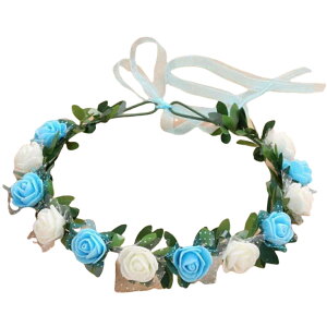 送料無料 花冠 花かんむり ヘッドドレス バラ 薔薇 フラワーティアラ レディース ウエディング フラワー ブライダルヘッドピース パーティー ティアラ 可愛い