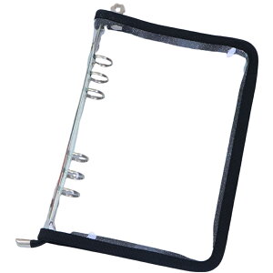 送料無料 バインダー A5 A6 6穴 ラメ入り ファスナー付き リングバインダー ファイル キラキラ 保管 収納 収集 コレクション 手帳 メモ帳 クリア 透明 シンプル おしゃれ かわいい トレカ 写真