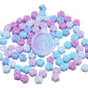 送料無料 シーリングワックス 封蝋 封ろう シーリングスタンプ用品 文房具 100粒 肉球 ワックス カラフル かわいい 招待状 手紙 単品 おしゃれ ギフト ラッピング