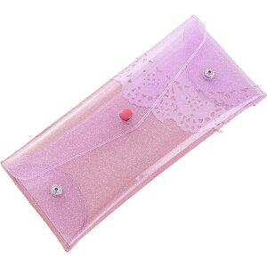 送料無料 ペンケース 筆箱 ペン入れ クリア ラメ 透明 スリム 薄型 ビニール クリアペンケース クリアポーチ かわいい おしゃれ 女子 女の子 学生 筆記用具 マルチケース