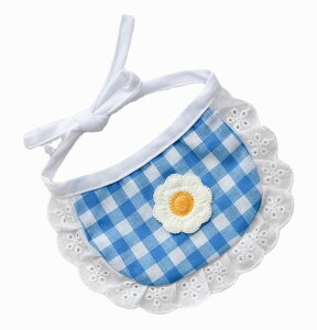 送料無料 ペット用スタイ 小型犬 猫 アクセサリー よだれかけ ビブ スカーフ フリル レース 花 フラワー チェック柄 かわいい 可愛い