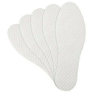 送料無料 インソール 中敷き 5足セット レディース メンズ 薄手 防臭 吸汗 通気性 滑り止め 凸凹 軽量 無地 ホワイト シンプル
