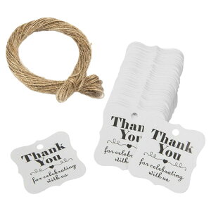 送料無料 ペーパータグ 紙タグ 100枚セット 麻縄 ハンドメイド ラッピング ギフト プレゼント thank you メッセージ タグ おしゃれ シンプル 飾り かわいい