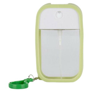 送料無料 アトマイザー 詰替容器 50ml スプレーボトル カード型 シリコンカバー フック付き 霧吹き 香水 ハンディ 持ち運び 携帯用 無地 ホワイト ブラック おしゃれ かわいい 便利 旅行 おで