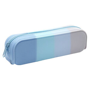 送料無料 ペンケース 筆箱 ふで箱 レディース 女性 メンズ 男性 ユニセックス 男女兼用 文房具 収納雑貨 長方形 コンパクト チャック ジッパー グラデーション イエロー ブルー オレンジ か