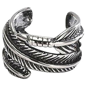 送料無料 イヤーカフ 片耳用 単品 メンズ レディース ユニセックス アクセサリー イヤークリップ ノンホールピアス 羽 フェザー おしゃれ かっこいい シルバーカラー