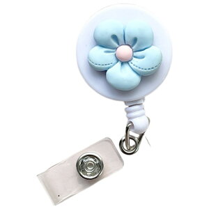 送料無料 リールキークリップ キーリール リールクリップ 伸縮 伸びる 名札 社員証 ネームプレート IDカード ネームホルダー 吊り下げ リールストラップ コードリール フラワー 花 かわいい