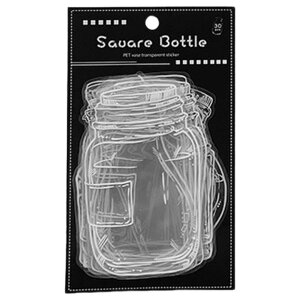 送料無料 フレークシール ステッカー 30枚セット 瓶 ビン ボトル クリアカラー 透明 手芸 デコレーション デコ 飾り 文房具 レトロ デコシール メモ 手紙 カード 手帳 装飾 雑貨 プレゼント ギ