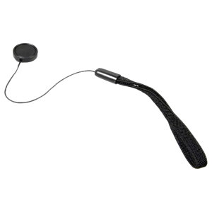 送料無料 レンズキャップ用ストラップ カメラ 粘着式 無地 黒 紐 落下防止 紛失防止 汎用 シンプル 一眼カメラ レンズキャップホルダー 便利グッズ レンズ用アクセサリー