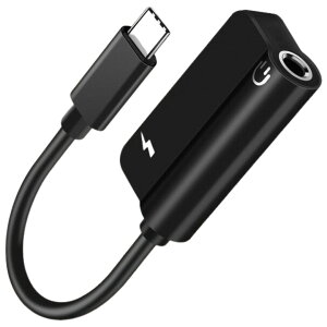 送料無料 変換アダプター 変換ケーブル type-C イヤホンジャック 3.5mm 2in1 同時充電 充電しながら 音楽再生 通話可能 タイプC スマートフォン スマホ iPhone Android 携帯電話 便利