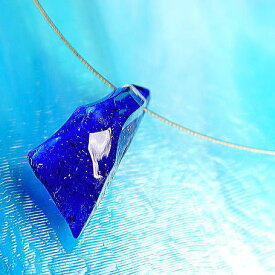 『BLUE ROCK ICE』 ガラスアクセサリー ネックレス・ペンダント 立体造形タイプ