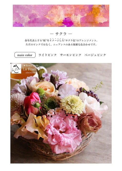 楽天市場 フラワーアレンジメント おしゃれ あす楽 誕生日 プレゼント フラワーギフト 花 開店祝い 開業祝い お中元 記念日 お祝い 春 お洒落 オシャレ かわいい かっこいい ピンク モダン シック 華やか サクラs フラワーギフト専門店ラ フランス