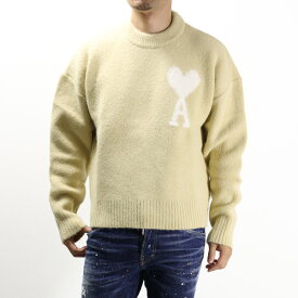 AMI PARIS アミパリス AMI DE COEUR SWEATER セーター ニット 長袖 クルーネック メリノウールフェルト ロゴ メンズ レディース ユニセックス UKS025 KN0032 719