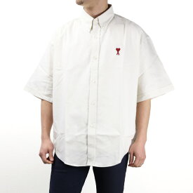 AMI PARIS アミ パリス Boxy Fit Short Sleeve Shirts ショートスリーブシャツ シャツ 半袖 コットン ハート ロゴ刺繍 ワンポイント メンズ HSH230 CO0031