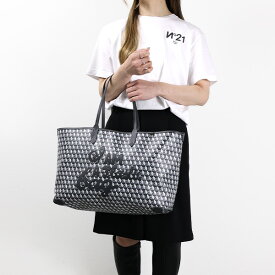 4/30迄！Instagramフォロワーさん限定クーポン発行中！ANYA HINDMARCH アニヤハインドマーチ I AM A Plastic Bag Motif Tote Bag トートバッグ ロゴ A4収納可能 レザー レディース 149839