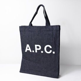 【3月31迄！タイムセール価格！】A.P.C. アーペーセー Logo Print Denim Tote Bag トートバッグ 鞄 A4 コットン ロゴ カジュアル レディース COCSX M61569
