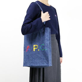 A.P.C. アーペーセー LOU Tote Bag トートバッグ サブバッグ 鞄 A4収納可能 デニム ロゴ カジュアル メンズ レディース ユニセックス COGUG M61442