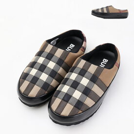 【3月31迄！タイムセール価格！】Burberry バーバリー Slip on shose スリッパ サンダル シューズ 靴 ルームシューズ スリッポン チェック柄 本革 メンズ 8050305