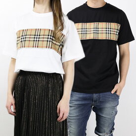 【5/31迄！SNSフォロワーさん限定 5％OFFクーポン発行中】BURBERRY バーバリー Vintage Check Panel Cotton T-shirt Tシャツ 半袖 クルーネック ヴィンテージチェック コットン キッズ メンズ レディース ユニセックス 大人もOK 8064783 8064784