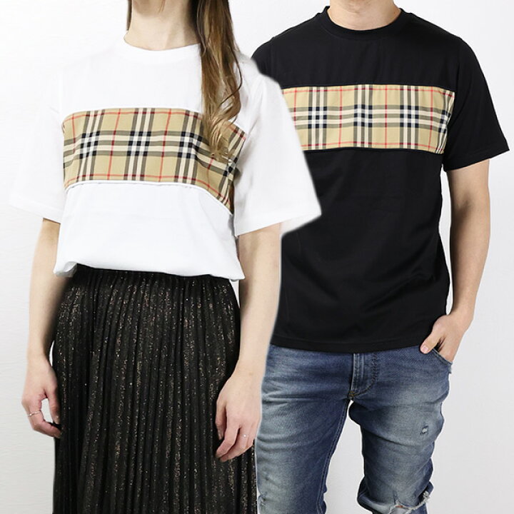楽天市場】BURBERRY バーバリー Vintage Check Panel Cotton T-shirt T  