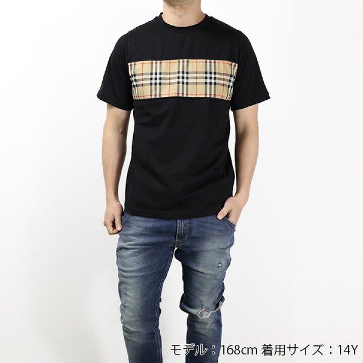 楽天市場】BURBERRY バーバリー Vintage Check Panel Cotton T-shirt T  