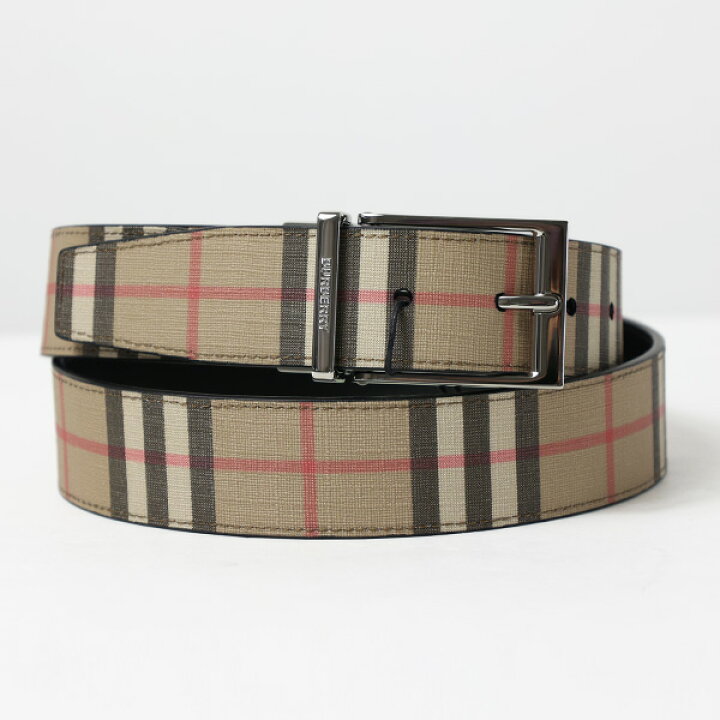楽天市場】BURBERRY バーバリー Check and Leather Reversible Belt 
