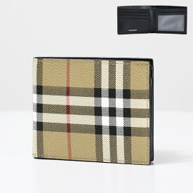 BURBERRY バーバリー CHECK BI-FOLD WALLET 二つ折り財布 折りたたみ財布 コンパクト 小銭入れなし バーバリーチェック メンズ 8069817 A7026