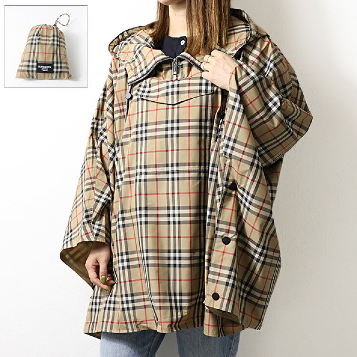 楽天市場】Burberry バーバリー ポンチョ Vintage Check Hooded Cape 