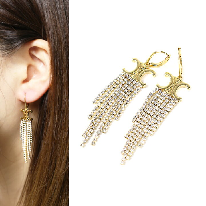 楽天市場】CELINE セリーヌ Triomphe Fringe Earrings トリオンフ  