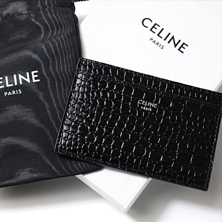 楽天市場】CELINE セリーヌ Crocodile Embossed Card Holder カード 