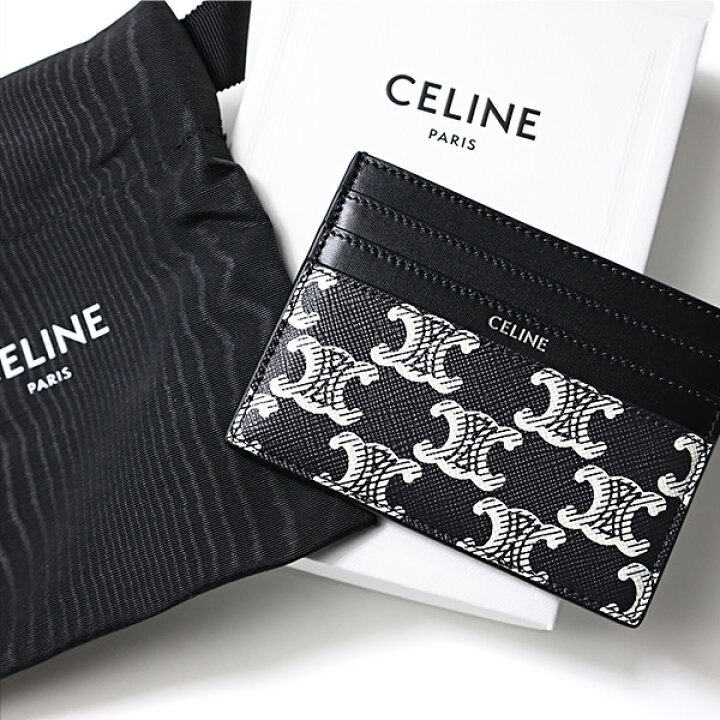 楽天市場】CELINE セリーヌ Triomphe Canvas Two-Tone Card Holder  