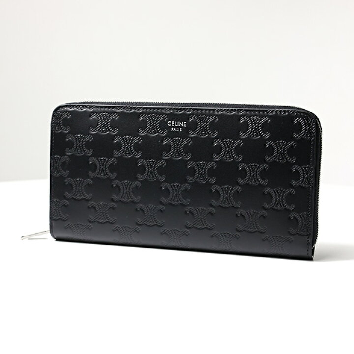 楽天市場】CELINE セリーヌ Triomphe Embossed Large Zipped Wallet 長  