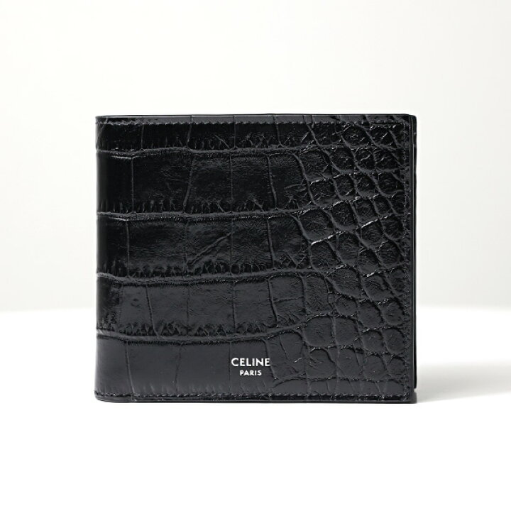 楽天市場】CELINE セリーヌ Crocodile Embossed Bi-Fold Wallet 