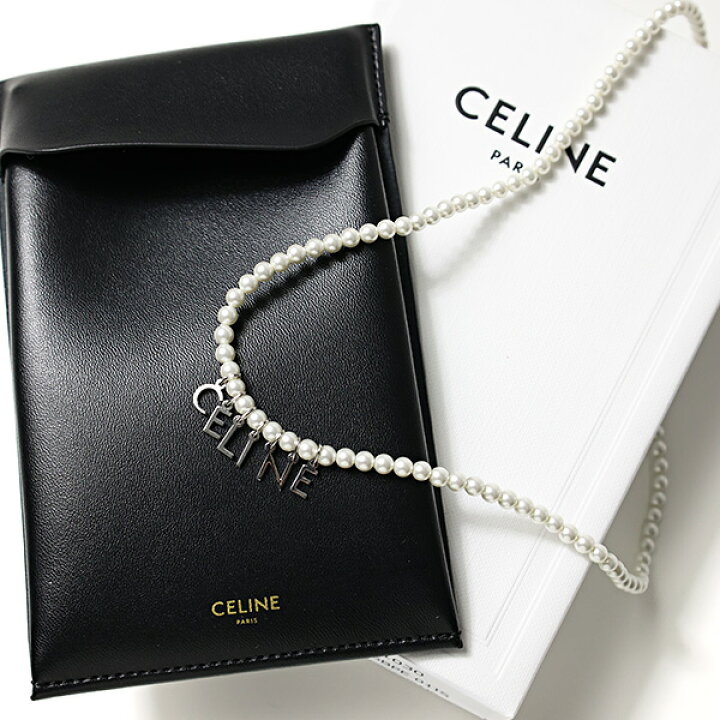 楽天市場】CELINE セリーヌ Grass Pearl Monochroms Necklace  