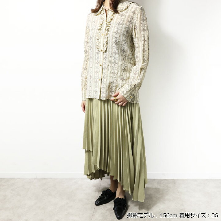楽天市場】CELINE セリーヌ Triomphe Frill Blouse クレープ ド シーヌ  