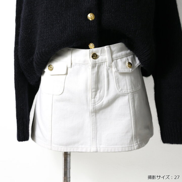 楽天市場】CELINE セリーヌ White Wash Denim Mini Skirt ミニスカート 