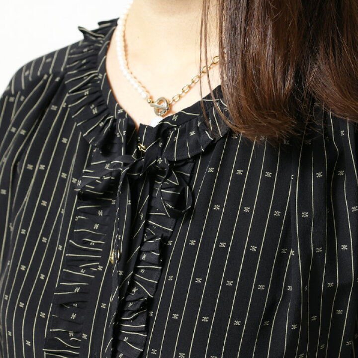 楽天市場】CELINE セリーヌ Triomphe Stripe Silk Dress ワンピース  