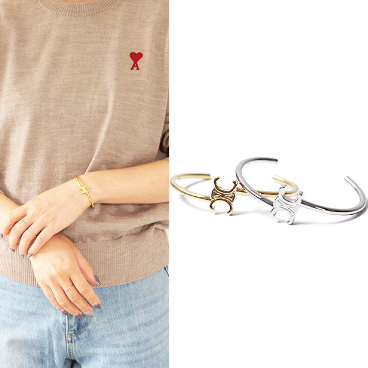 楽天市場】CELINE セリーヌ バングル Asymmetric Cuff Bracelet 