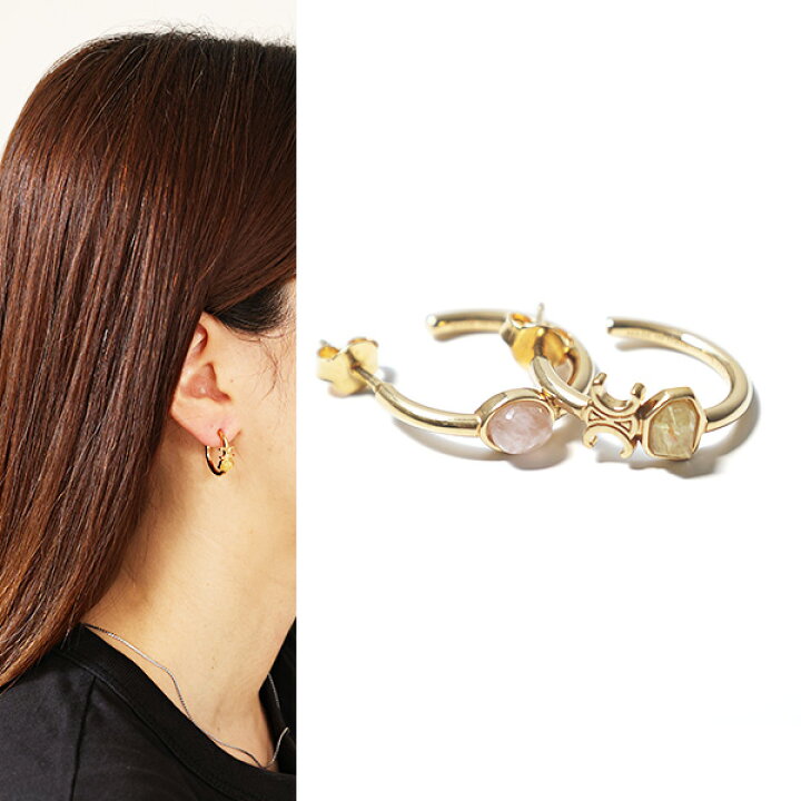 楽天市場】CELINE セリーヌ ピアス Triomphe Indie Hoops Earrings 